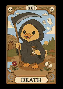 Duck Death Tarot Card Illustration