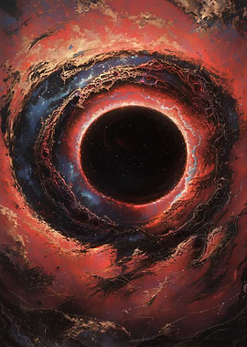 Fiery Black Hole Digital Art
