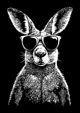 Cool Kangaroo with Sunglasses