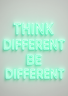 Think Different Be Different Neon Sign Inspirational Quote