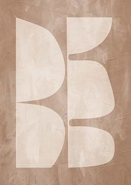 Abstract Beige Geometric Shapes Art
