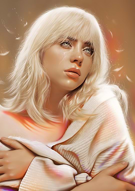 Billie Eilish Portrait with Tears
