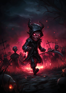 Evil Goblin Leading Undead Army
