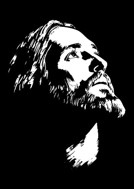 Jesus Christ Black and White Portrait