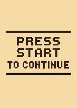 Press Start to Continue Pixel Art