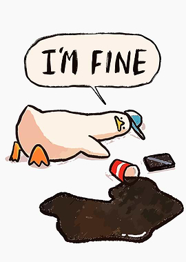 I'm Fine Duck Cartoon