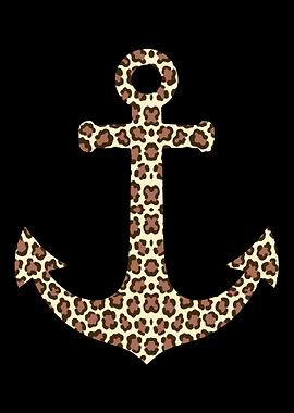 leopard cat animal skin print pattern minimalist graphic pattern nautical boating anchor ship sailing sailor cute design cool artwork