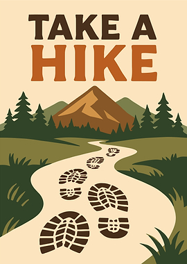 Take a Hike Hiking outdoor actitvity Illustration