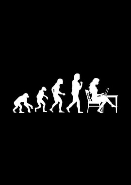 Evolution of Woman with Laptop