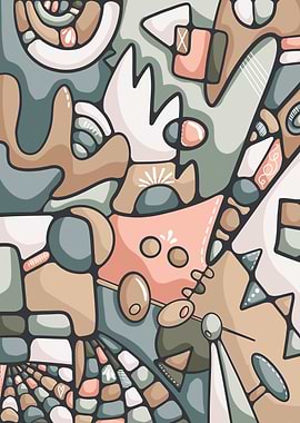 Abstract Shapes in Earthy Tones