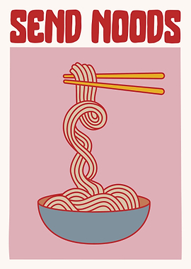 Send Noods Ramen Bowl Illustration