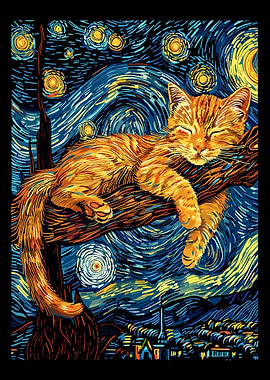 Starry Night Cat