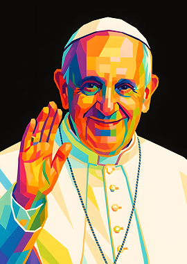 Pope Francis Colorful Portrait