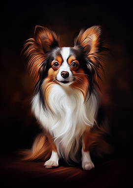 Elegant Papillon Dog Portrait