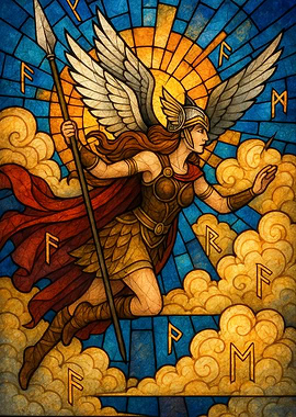 Valkyrie Stained Glass Art