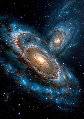 Two Merging Galaxies in Deep Space