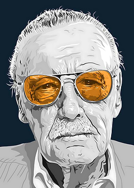 Stan Lee Portrait with Orange Glasses