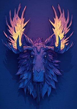 Stylized Moose Head Illustration