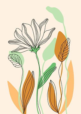 Minimalist Floral Line Art