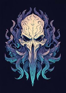 Skull and Tentacles Digital Art