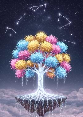Celestial Tree with Constellations