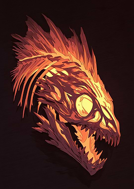 Fiery Anglerfish Skull