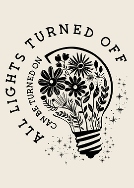 Floral Lightbulb Illustration with Text