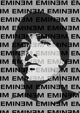 Eminem Portrait with Text Overlay