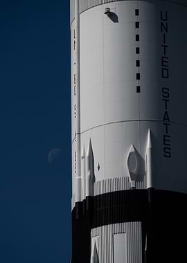 Saturn V Rocket with Moon