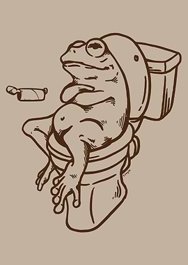 Frog on Toilet