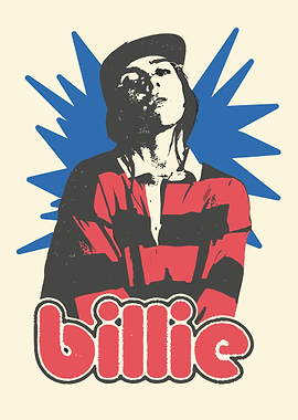 Billie Portrait with Blue Starburst
