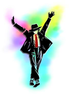Michael Jackson Silhouette with Colorful Background