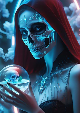 Mystical Woman with Skull Face Paint