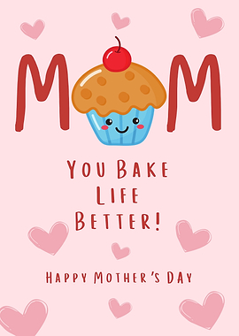 Happy Mother's Day Cupcake Poster