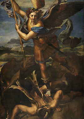 Archangel Michael Defeating Satan by Raffaello