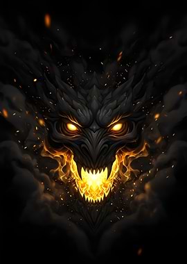 Fiery Dragon Face