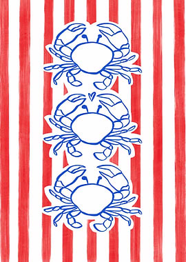 Crab Stack on Red and White