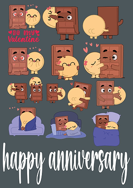 Happy Anniversary Pack Of 12 Moments of Love with Choco And Pancake