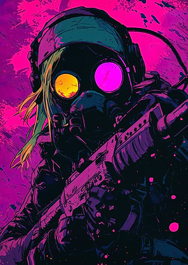 Gas Mask Soldier with Rifle