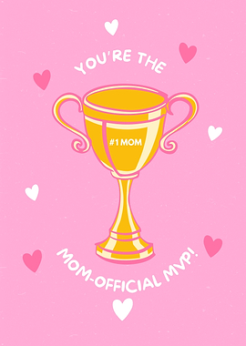 Number One Mom Trophy Illustration