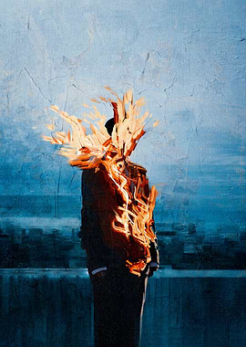 Burning Man Painting Surreal Painting