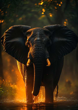 Elephant in Golden Light