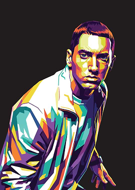 Eminem Colorful Pop Art Portrait