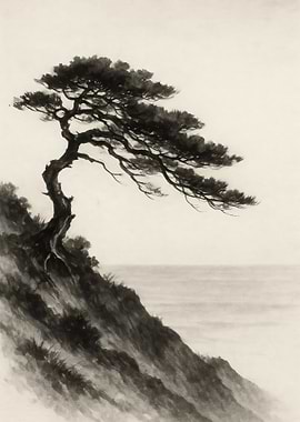 Lone Tree on Cliffside