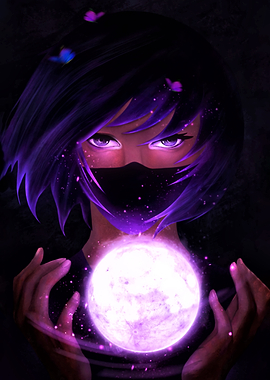 Mystic Girl with Glowing Orb