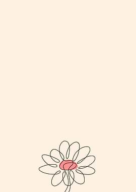 Minimalist Daisy Line Art