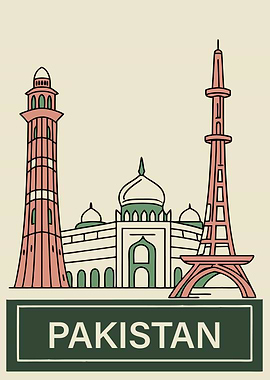 Pakistan Landmarks Illustration