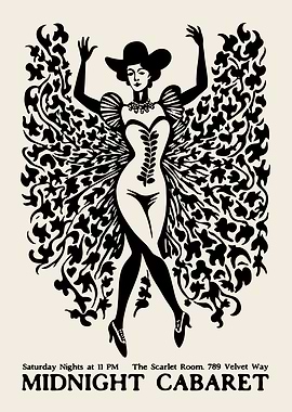 Midnight Cabaret Vintage Poster