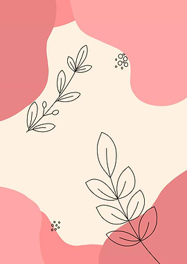 Abstract Floral Art with Pink Accents