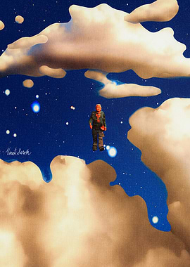 Person in the Clouds Surreal Painting